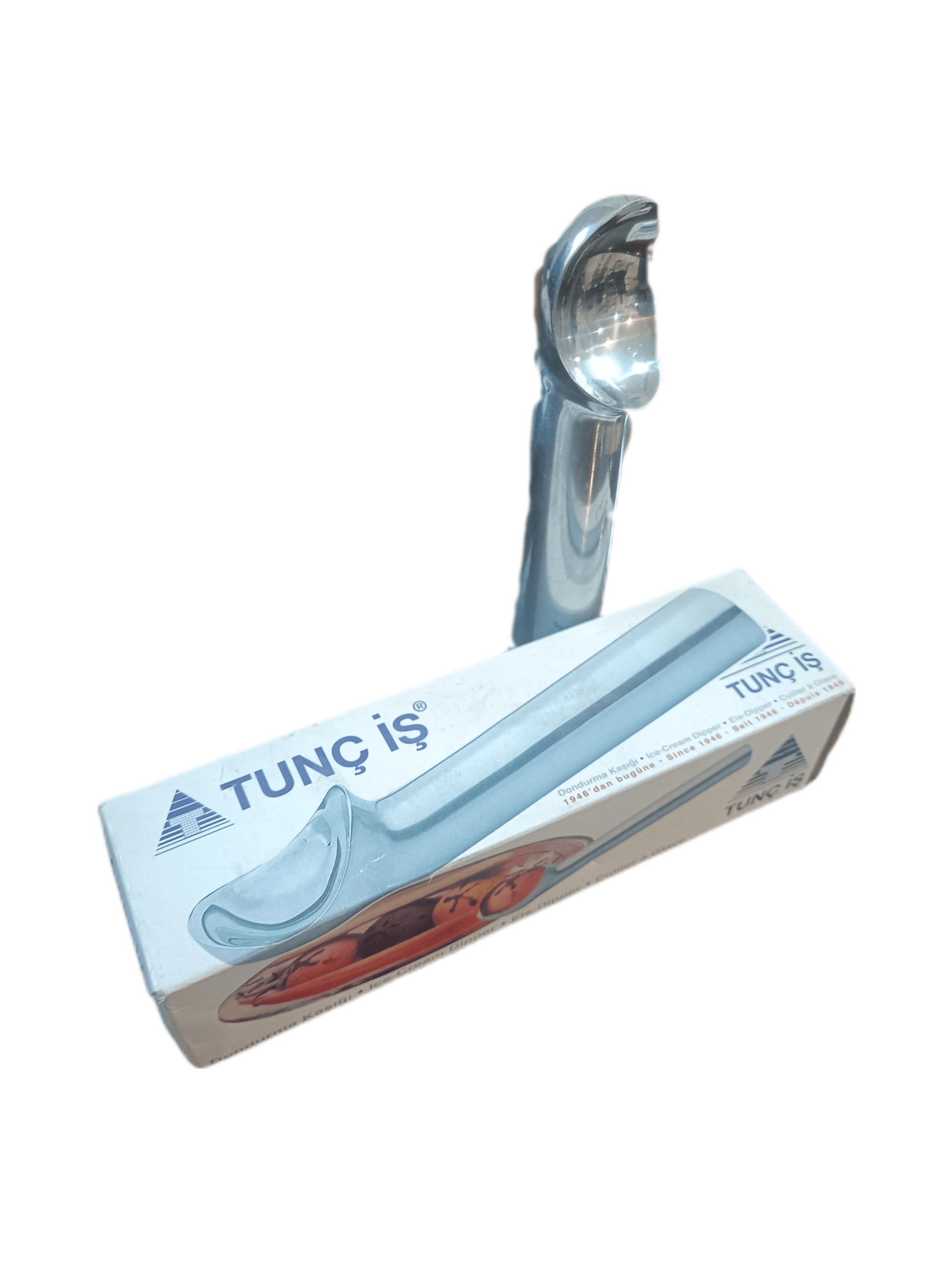 قاشق بستنی اسکوپی Tunc Is؛ اسکوپ استیل باکیفیت برای سرو بستنی در کافی‌شاپ و بستنی‌فروشی