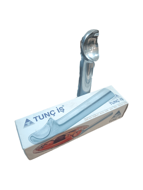 قاشق بستنی اسکوپی Tunc Is؛ اسکوپ استیل باکیفیت برای سرو بستنی در کافیشاپ و بستنیفروشی